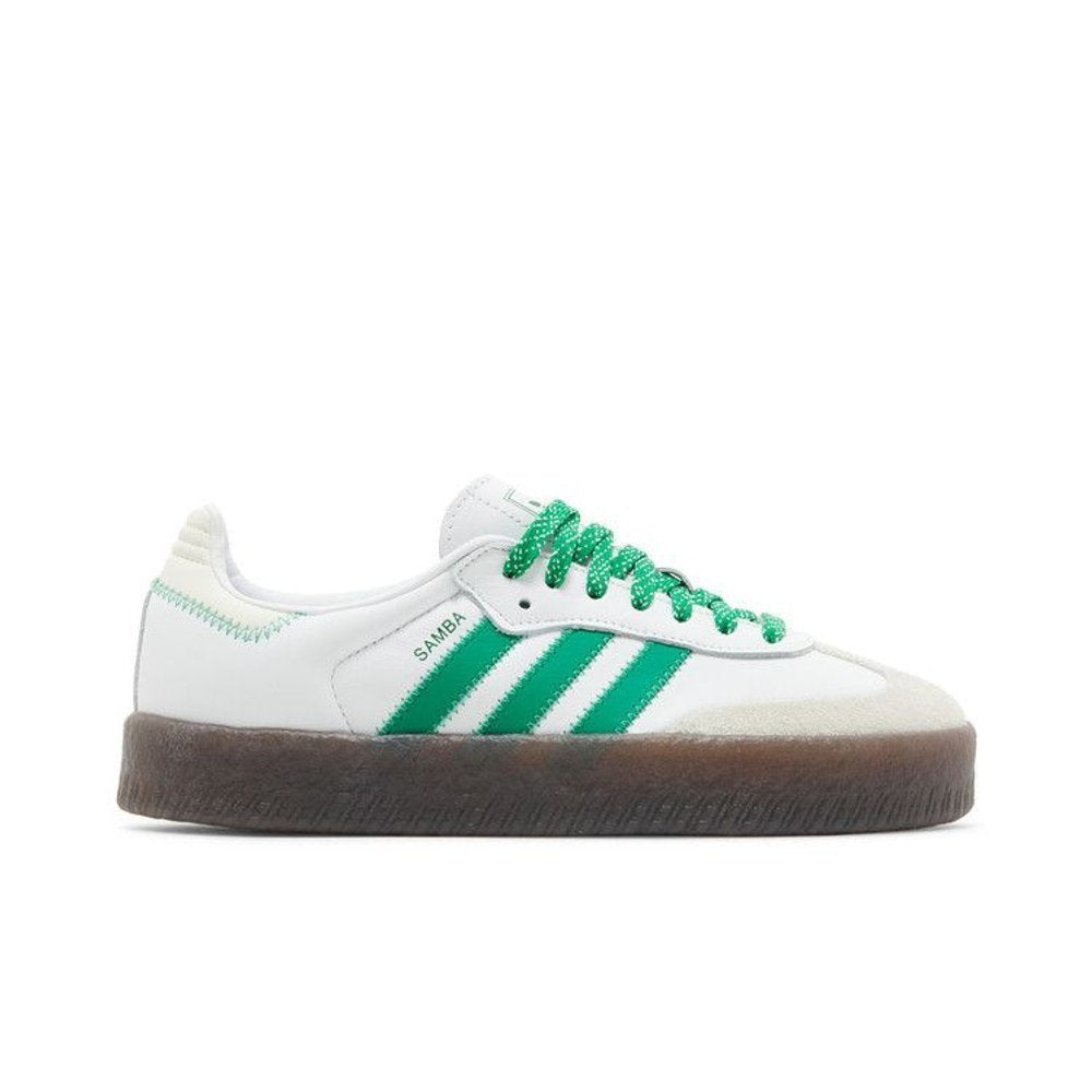 adidas Samba Cloud White Green (Women's) – boční pohled | Purekickz