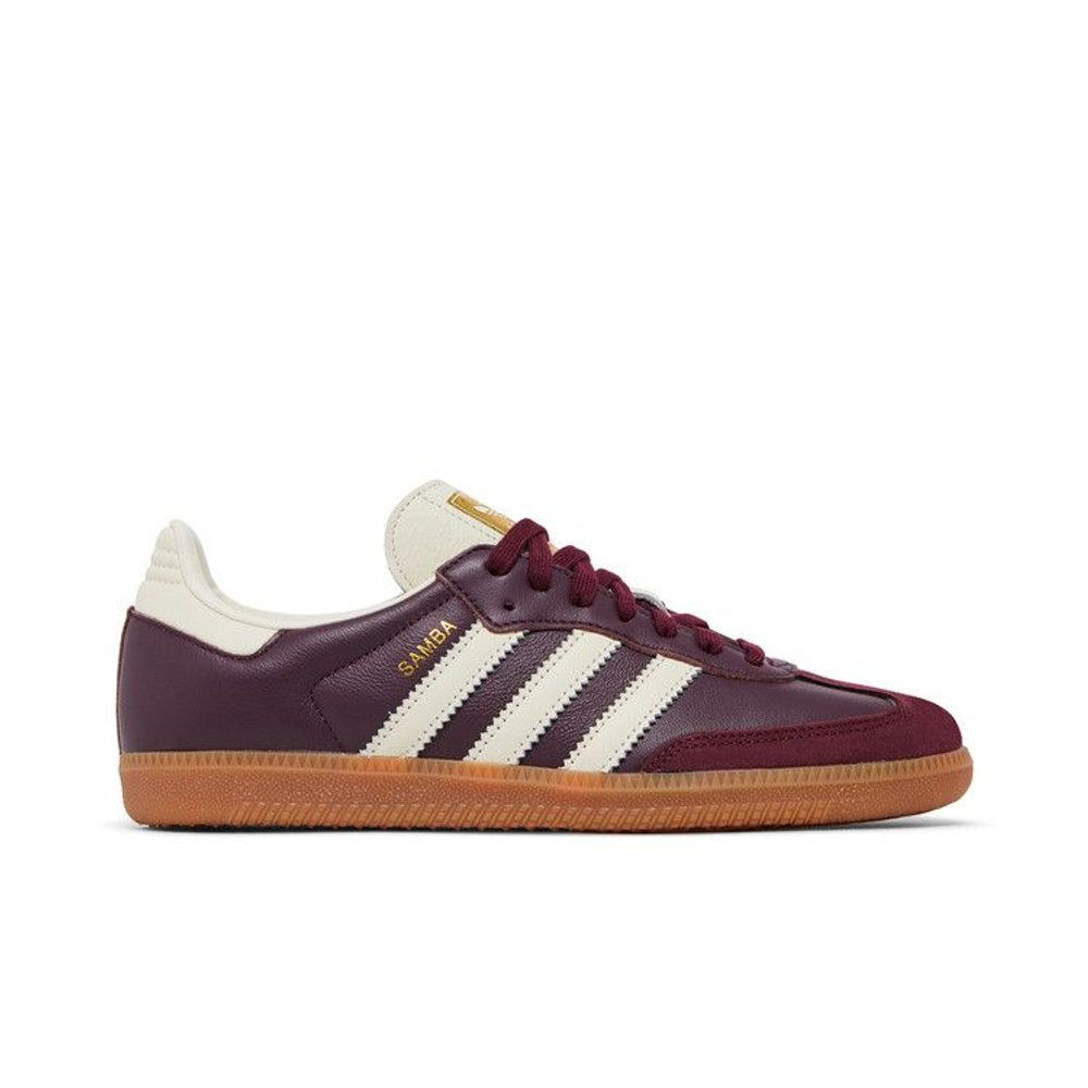 Adidas Samba OG Maroon Gold Metallic (W) – boční pohled | Purekickz