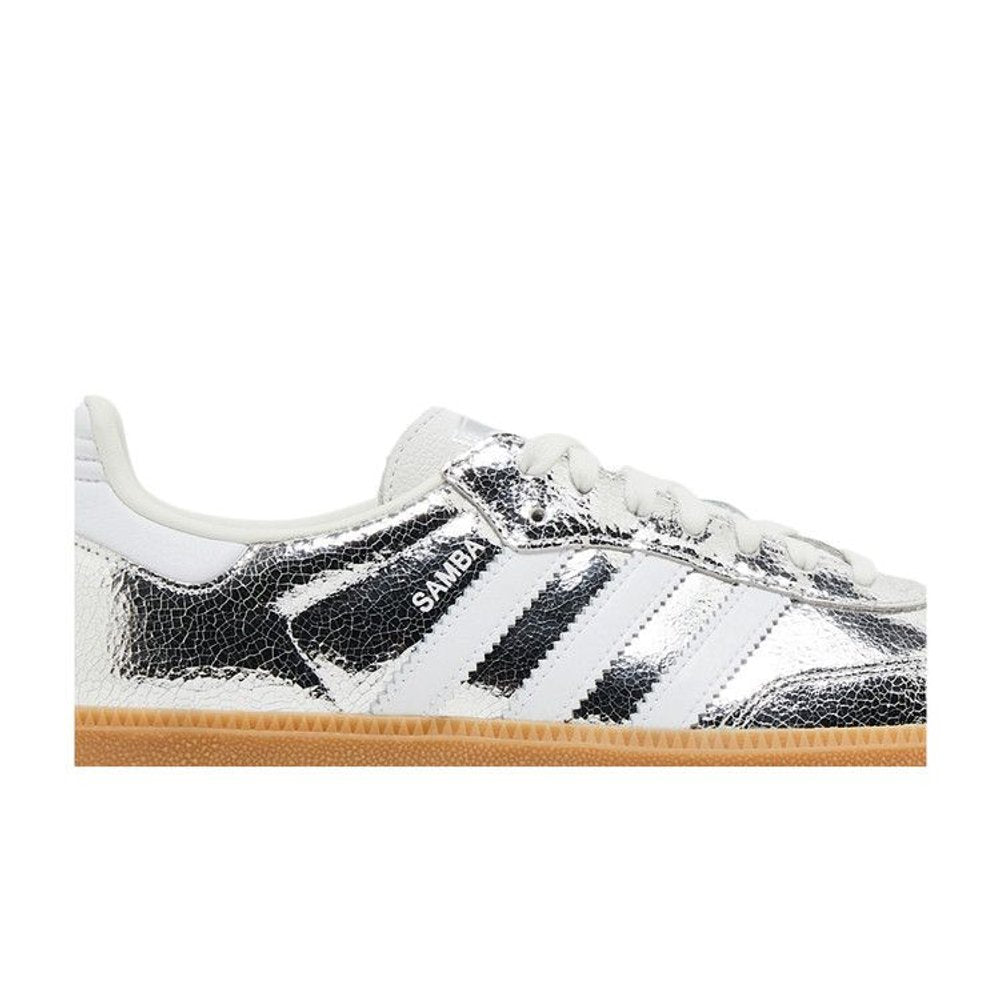 adidas Samba OG Silver Metallic Cracked Leather (W) – detail | Purekickz