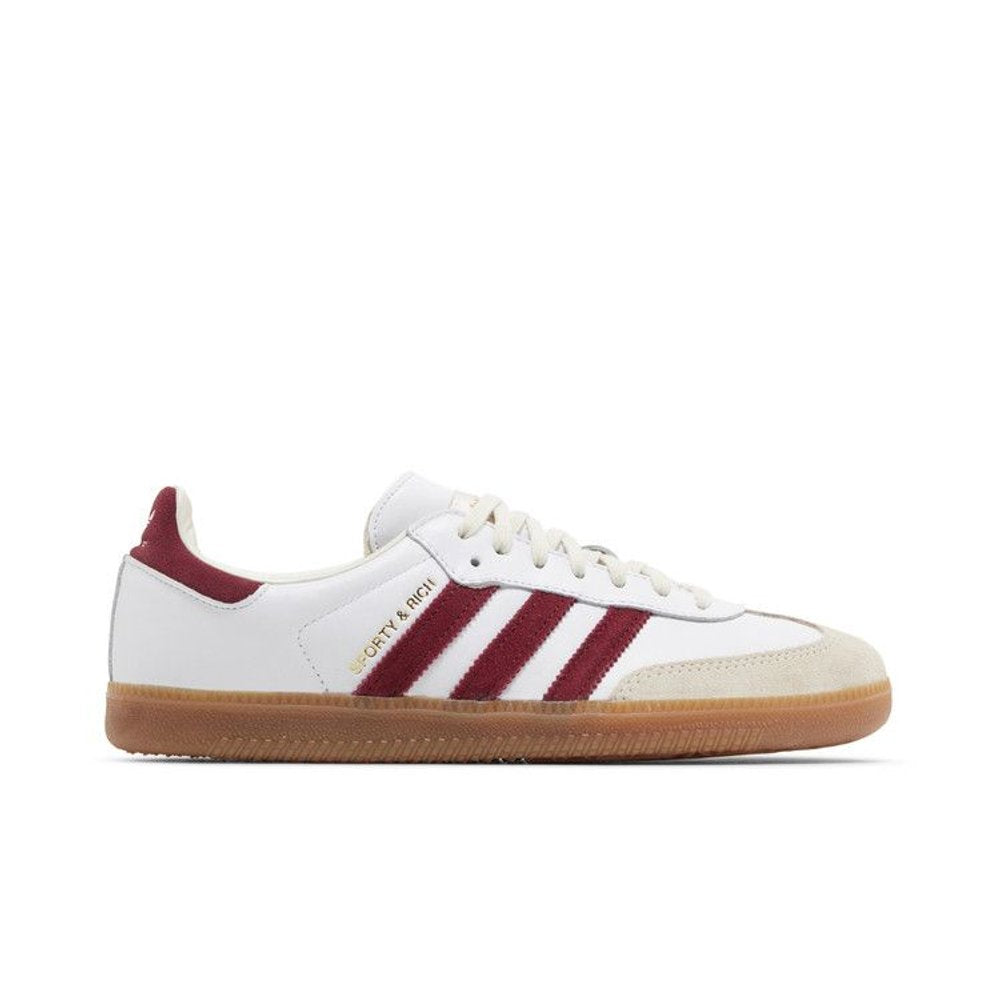 adidas Samba Sporty & Rich White Collegiate Burgundy – boční pohled | Purekickz