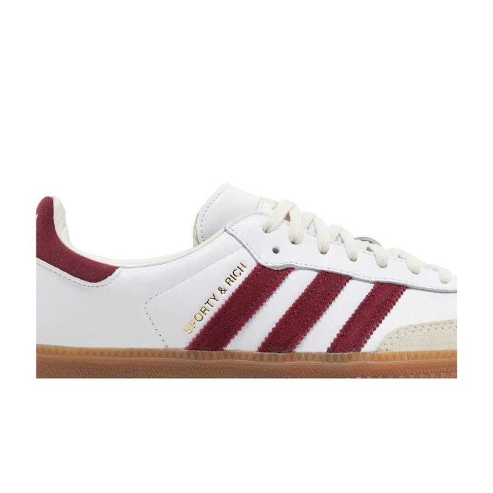 adidas Samba Sporty & Rich White Collegiate Burgundy – detail | Purekickz