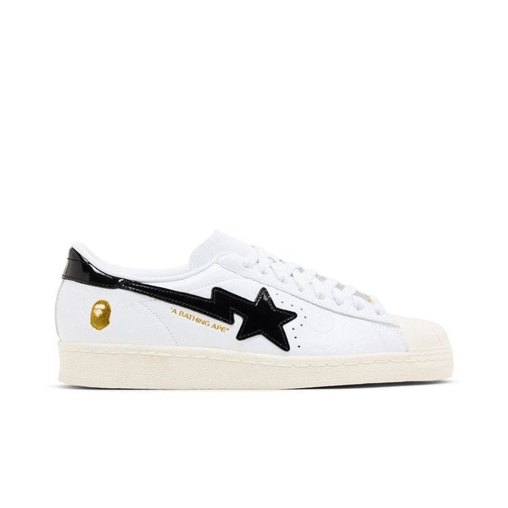 adidas Superstar Vintage Bape White Black – boční pohled | Purekickz