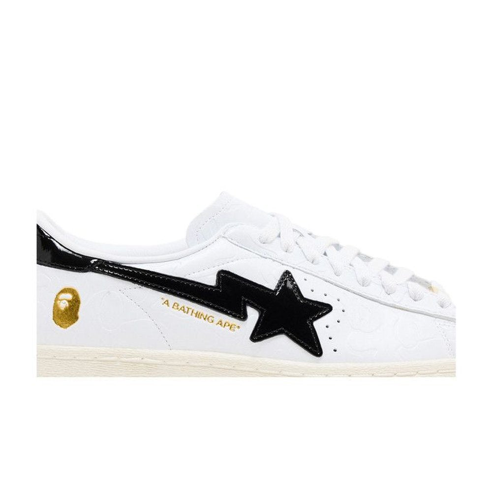 adidas Superstar Vintage Bape White Black – detail | Purekickz