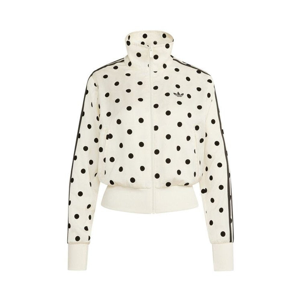 adidas Women's Satin Polka Dots TT Track Jacket Off White