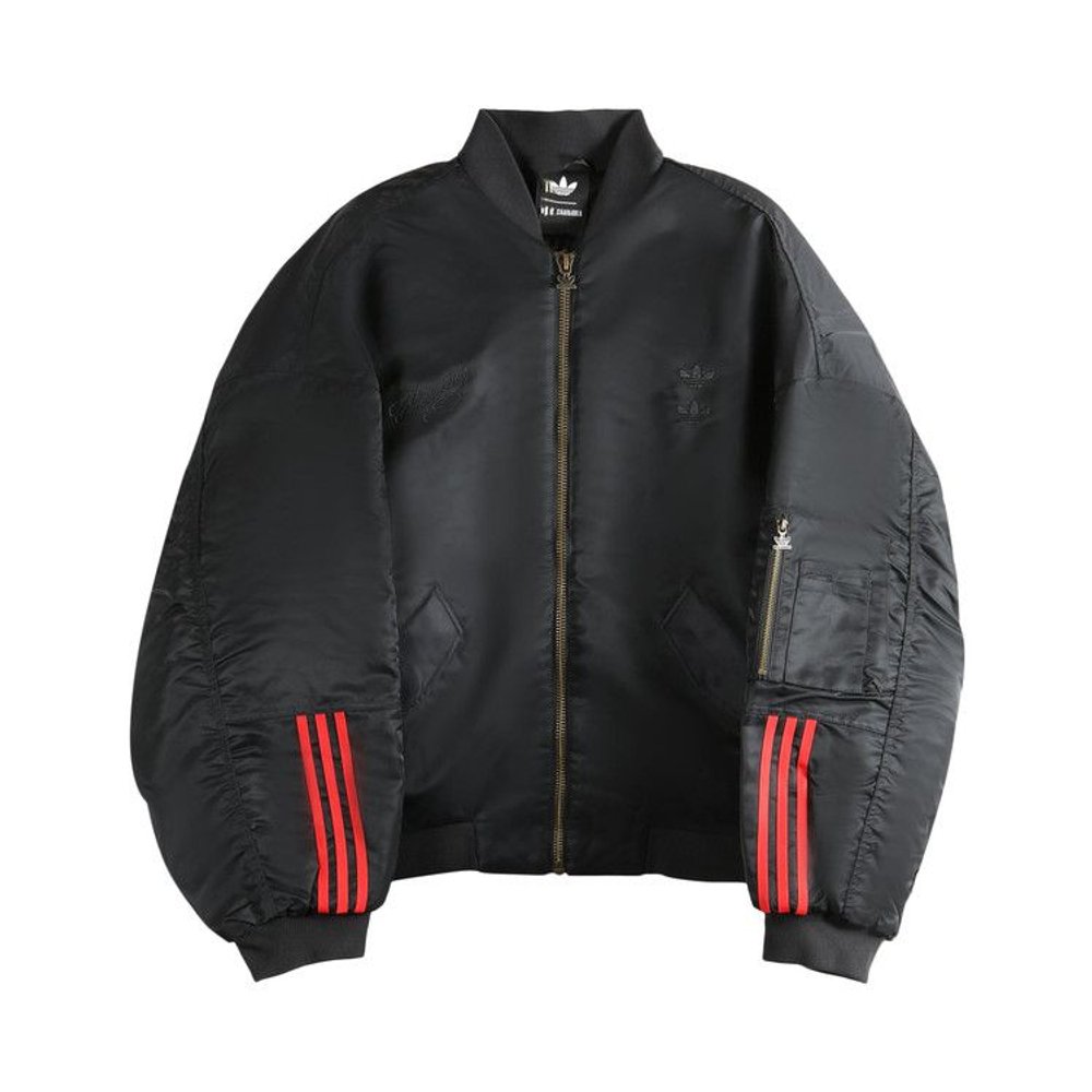 adidas x Willy Chavarria Satin Bomber Jacket Black/Red