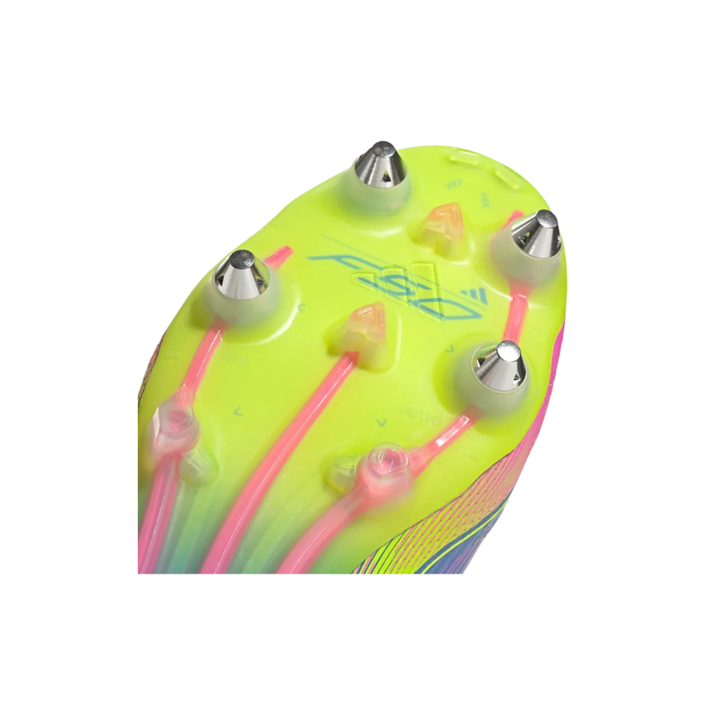 adidas F50 Elite SG Blue Fusion Lucid Lemon Lucid Pink – detail materiálu | Purekickz