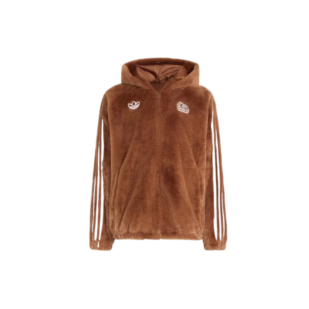 adidas x Care Bears Fur Jacket Preloved Brown – hlavní pohled | Purekickz