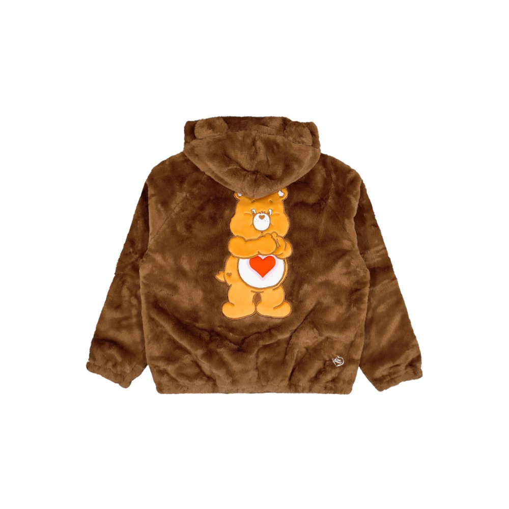 adidas x Care Bears Fur Jacket Preloved Brown – boční pohled | Purekickz