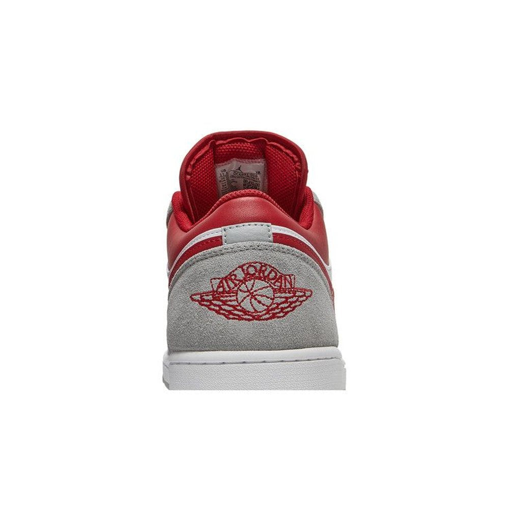 Air Jordan 1 Low SE Light Smoke Grey Gym Red – detail materiálu | Purekickz