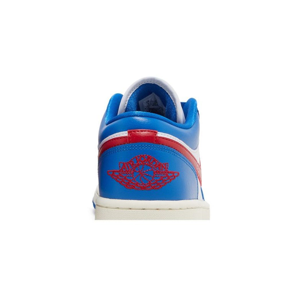 Air Jordan 1 Low Sport Blue Gym Red (W) – detail materiálu | Purekickz