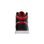 Air Jordan 1 Mid Black Fire Red (GS) – detail materiálu | Purekickz