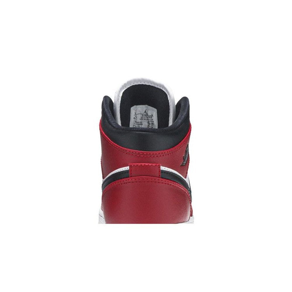 Air Jordan 1 Mid Chicago Black Toe (GS) – detail materiálu | Purekickz