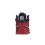 Air Jordan 1 Mid Chicago Black Toe (GS) – detail materiálu | Purekickz