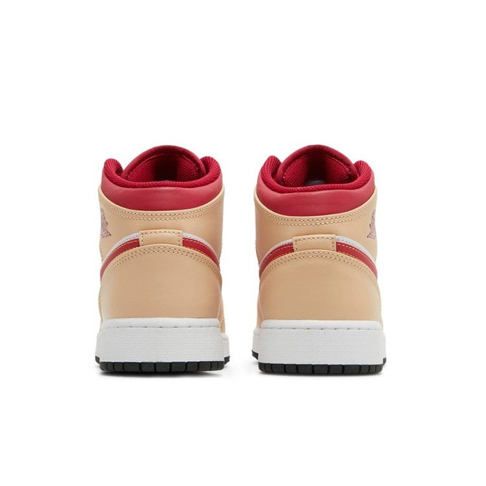 Air Jordan 1 Mid Light Cardinal Curry (GS) – podrážka | Purekickz