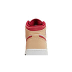 Air Jordan 1 Mid Light Cardinal Curry (GS) – detail materiálu | Purekickz
