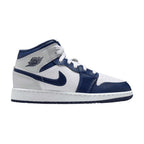 Air Jordan 1 Mid Smoke Grey Obsidian (GS) – boční pohled | Purekickz