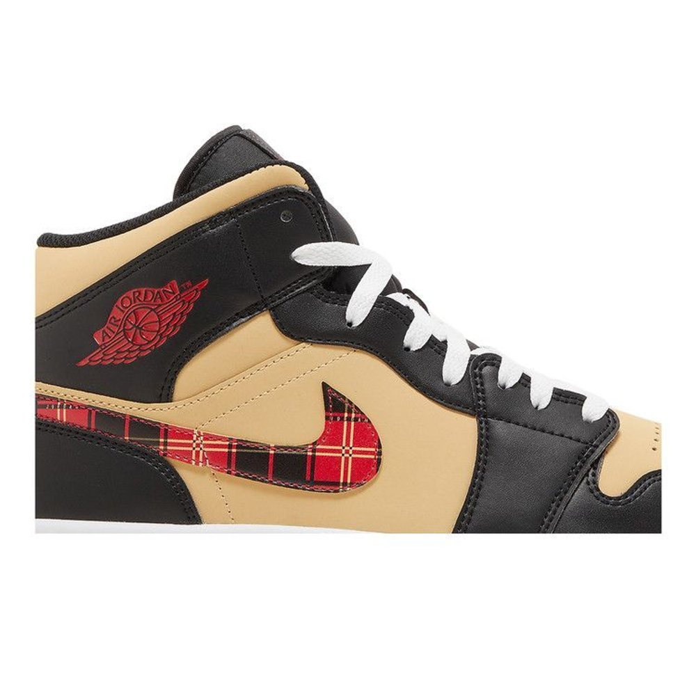 Air Jordan 1 Mid Tartan Swoosh – detail | Purekickz