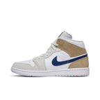 Air Jordan 1 Mid White Khaki Blue Void – hlavní pohled | Purekickz