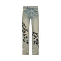 AMIRI Leather Star Straight Jeans Clay/Indigo – hlavní pohled | Purekickz
