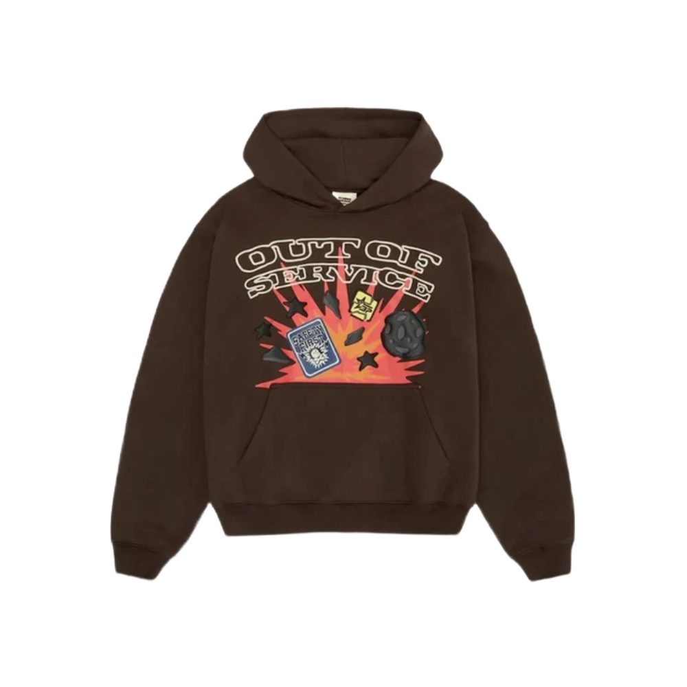 Broken Planet Out Of Service Hoodie Brown – hlavní pohled | Purekickz