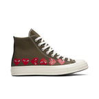 Comme des Garçons Play x Converse Chuck 70 Hi Top 'Multi Heart' – boční pohled | Purekickz