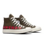 Comme des Garçons Play x Converse Chuck 70 Hi Top 'Multi Heart' – lifestyle foto | Purekickz