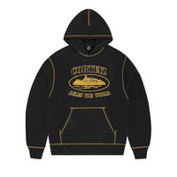 Corteiz Alcatraz Contrast Hoodie Black/Yellow – hlavní pohled | Purekickz