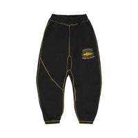 Corteiz Alcatraz Contrast Sweatpants Black/Yellow – hlavní pohled | Purekickz