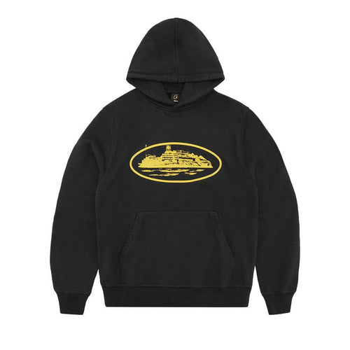 Corteiz Alcatraz Hoodie V2 Black/Yellow – hlavní pohled | Purekickz