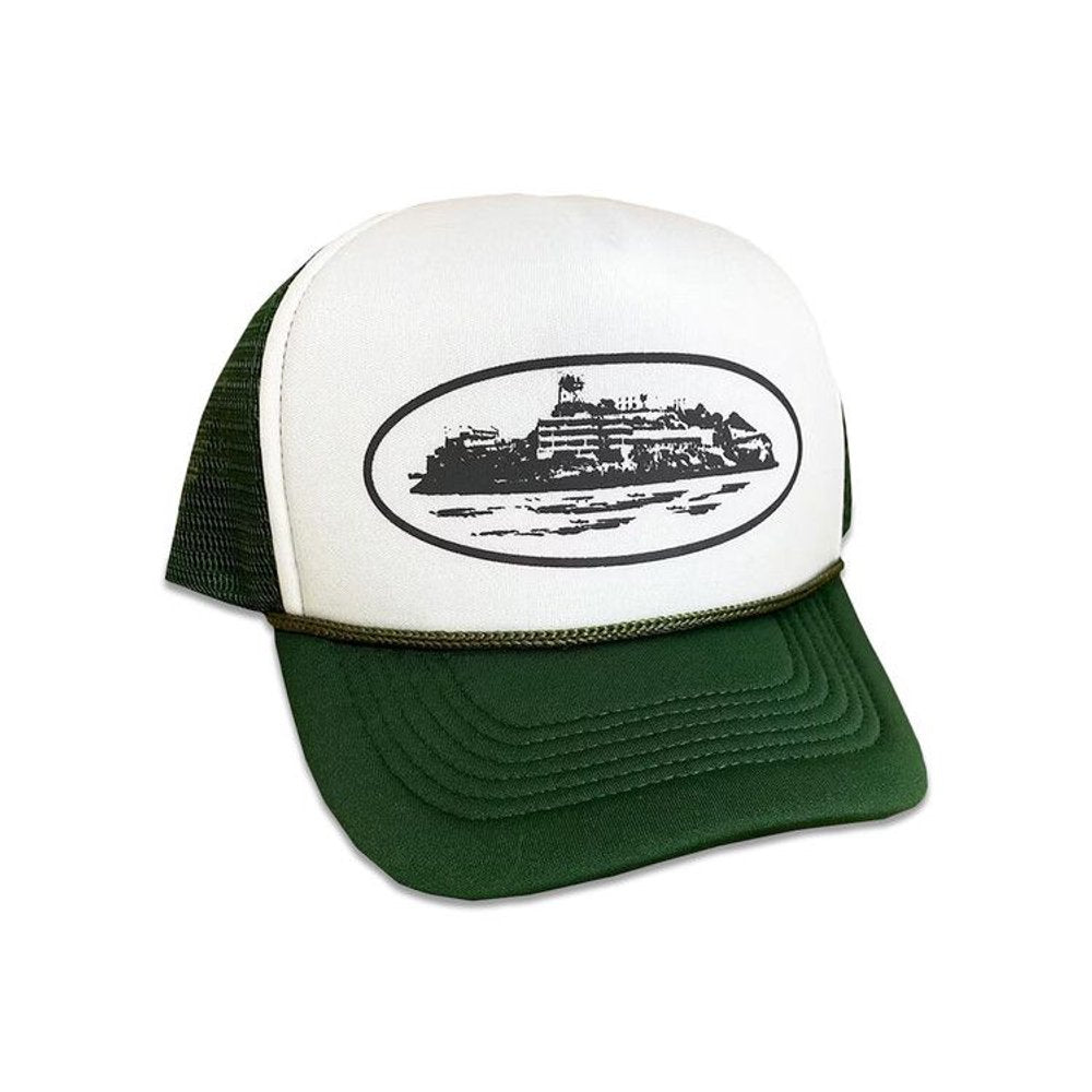 Corteiz Alcatraz Trucker Hat Green – hlavní pohled | Purekickz