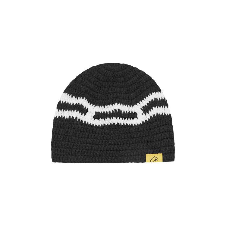 Corteiz Big Crochet Beanie Black/White – hlavní pohled | Purekickz