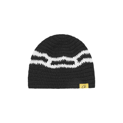 Corteiz Big Crochet Beanie Black/White – hlavní pohled | Purekickz