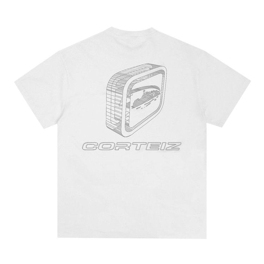 Corteiz Blueprint Tee White – boční pohled | Purekickz