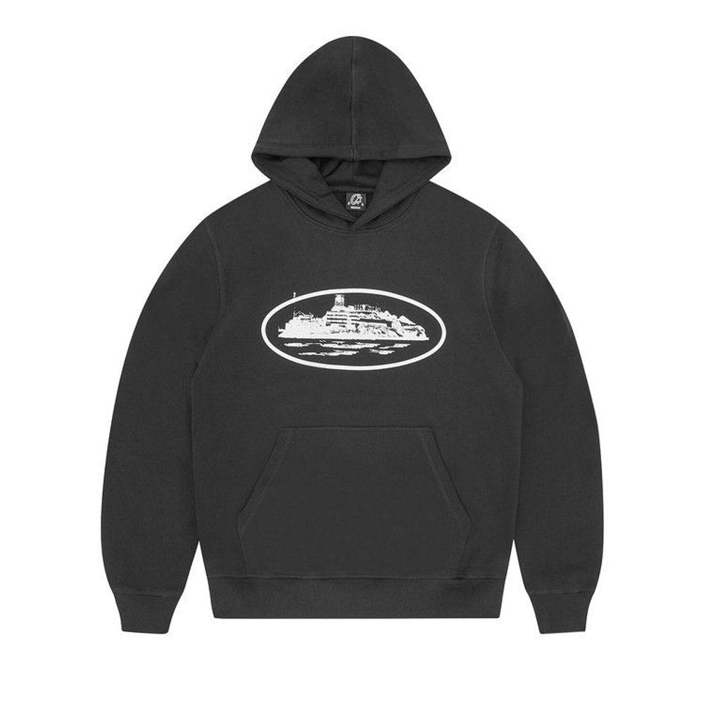 Corteiz CRTZ Alcatraz Hoodie Black – boční pohled | Purekickz