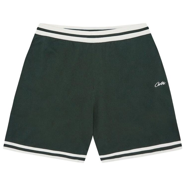 Corteiz Deala Knit Shorts Forest Green – hlavní pohled | Purekickz