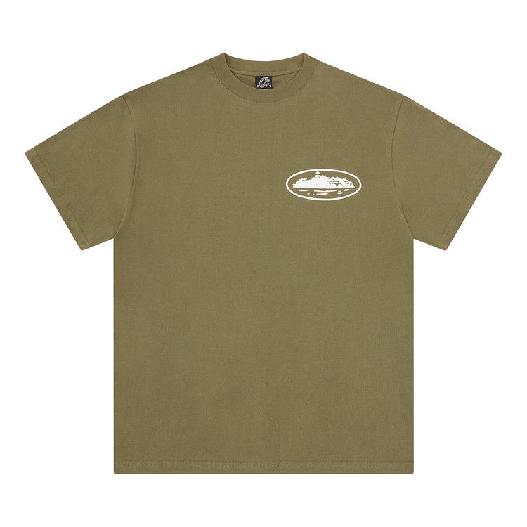 Corteiz Island Puff Print Tee Olive – hlavní pohled | Purekickz