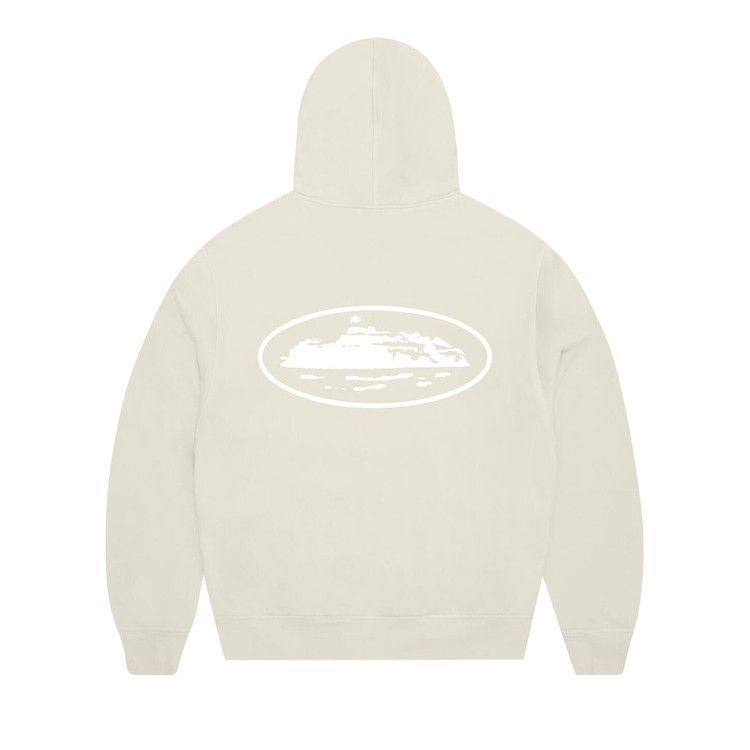 Corteiz Island Puff Print Zip Hoodie Off White – boční pohled | Purekickz