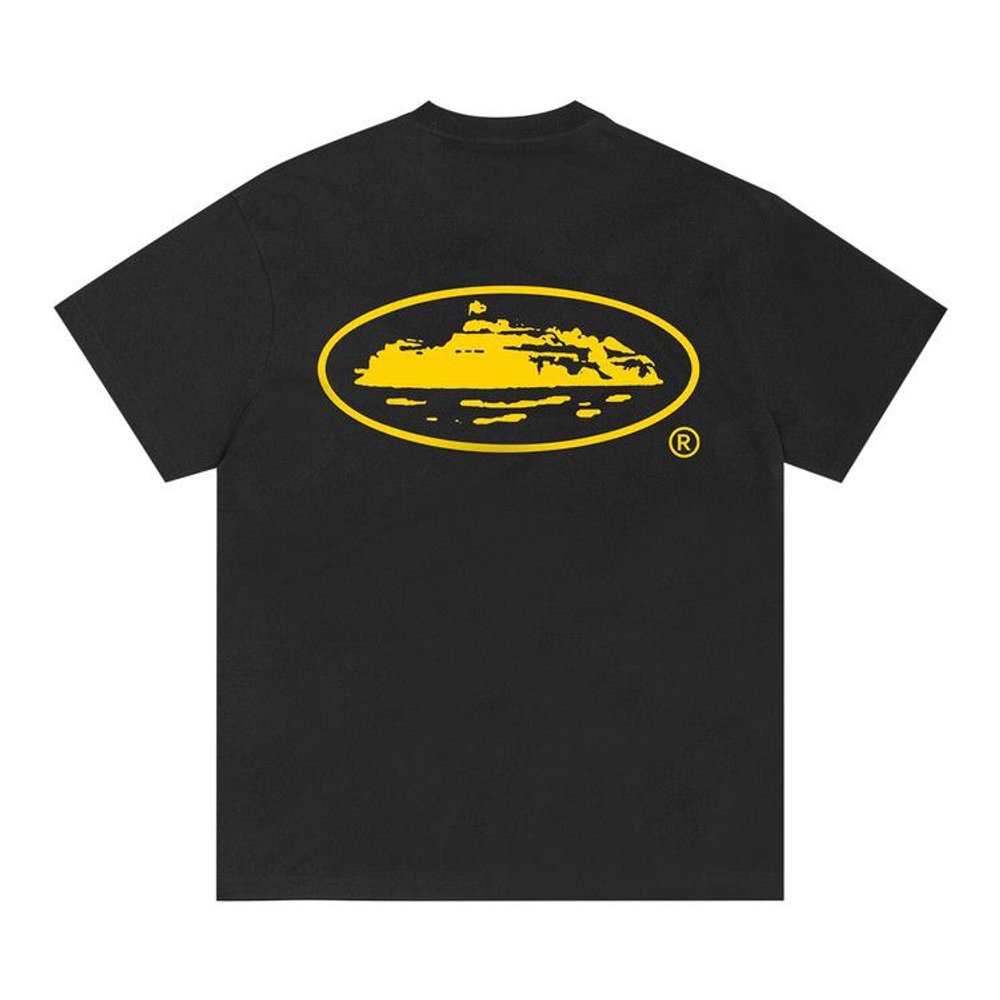Corteiz OG Island Tee Black/Yellow – boční pohled | Purekickz