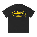 Corteiz OG Island Tee Black/Yellow – boční pohled | Purekickz