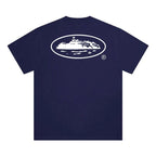 Corteiz OG Island Tee Navy – boční pohled | Purekickz