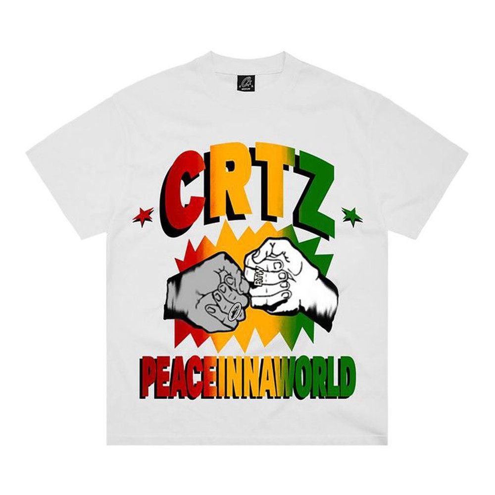Corteiz Peaceinnaworld Tee White – hlavní pohled | Purekickz