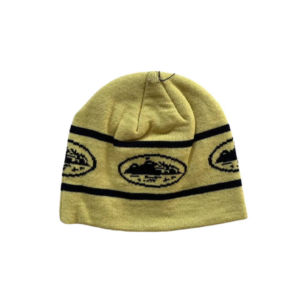 Corteiz Repeat Alcatraz Beanie Yellow Black – hlavní pohled | Purekickz