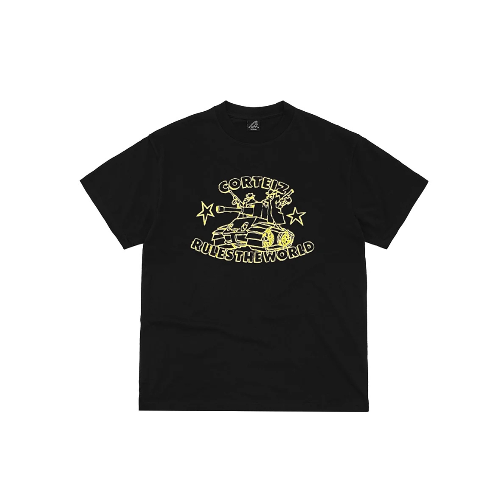 Corteiz Rules The World Tank Tee Black – hlavní pohled | Purekickz
