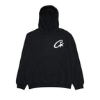 Corteiz Satin C Star Appliqué Hoodie Black – hlavní pohled | Purekickz
