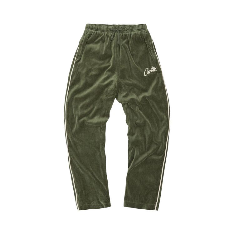 Corteiz VVS Velour Bottoms Green – hlavní pohled | Purekickz