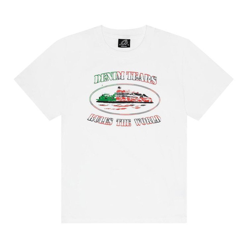 Corteiz X Denim Tears Cortears Og Alcatraz Tee White – hlavní pohled | Purekickz