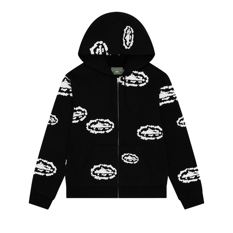 Corteiz x Denim Tears Island Wreath Zip Hoodie Black – hlavní pohled | Purekickz