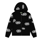 Corteiz x Denim Tears Island Wreath Zip Hoodie Black – hlavní pohled | Purekickz