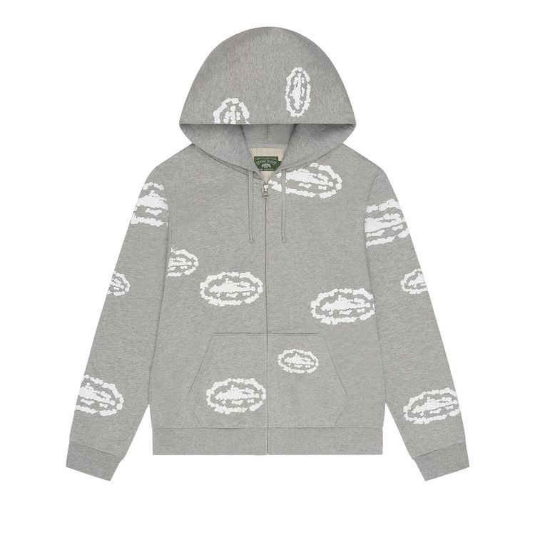 Corteiz x Denim Tears Island Wreath Zip Hoodie Heather Grey – hlavní pohled | Purekickz