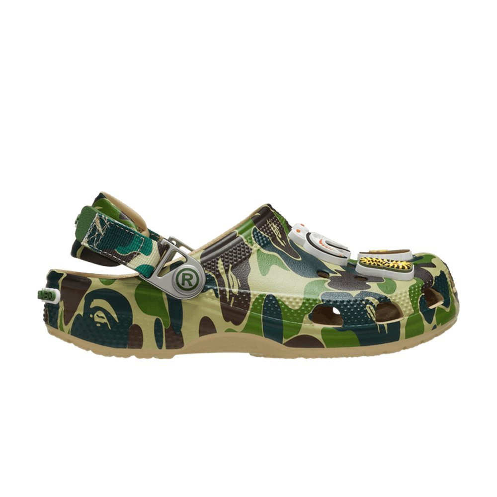 Crocs Classic Clog A Bathing Ape ABC Camo Green (Kids) – boční pohled | Purekickz
